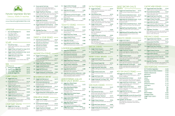 Menu - Harvest Vegetarian Kitchen