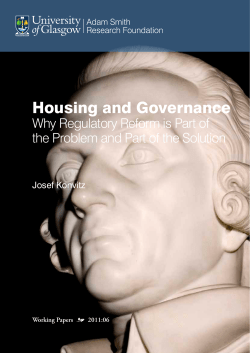 Housing and Governance - University of Glasgow