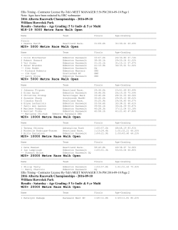 2016 Alberta Racewalk Championships