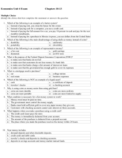 Economics Unit 4 Exam Chapters 10-13