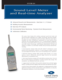 Sound Level Meter and Real-time Analyzer Sound Level Meter and