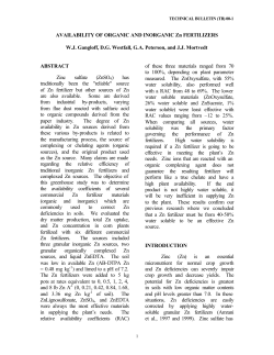 AVAILABILITY OF ORGANIC AND INORGANIC Zn FERTILIZERS