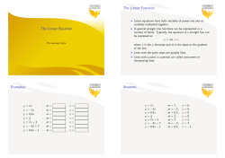 The Linear Equation