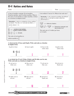 11-1 Ratios and Rates