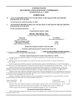 FORM 10-K Harley-Davidson, Inc. - Harley Davidson Annual Review