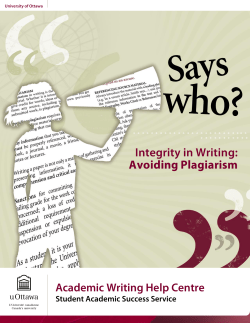 Integrity in Writing: Avoiding Plagiarism