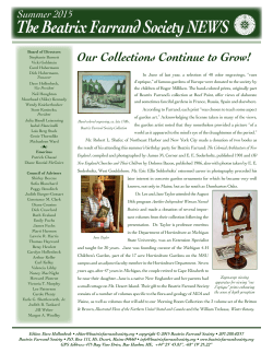 Summer 2015 - Beatrix Farrand Society