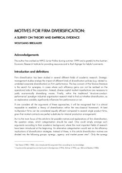 motives for firm diversification