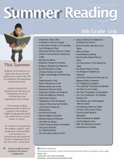 NCSS Middle School Summer Reading