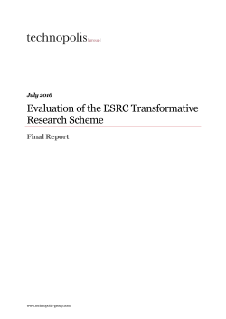 Evaluation of the ESRC Transformative Research Scheme