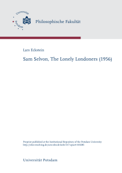 Sam Selvon, The Lonely Londoners