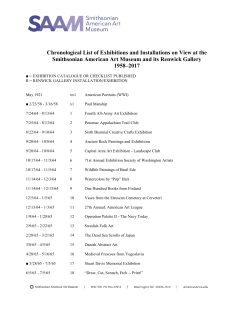 Chronological Exhibitions List, 1958
