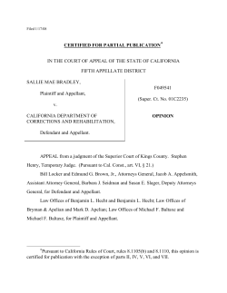 BRADLEY v. CALIFORNIA DEPARTMENT OF CORRECTIONS AND