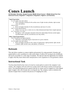 Cones Launch - Charles A. Dana Center