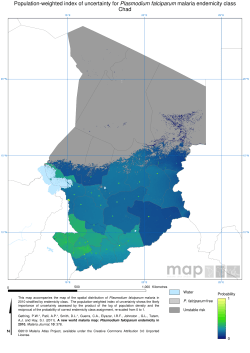 Population-weighted index of uncertainty for Plasmodium falciparum