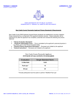 FITNESS EVALUATION STANDARDS Evaluation Single Standard