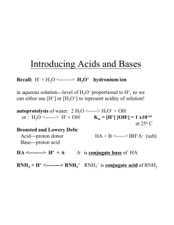 Introducing Acids and Bases