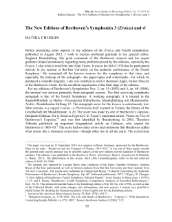 The New Editions of Beethoven`s Symphonies 3 (Eroica)