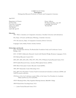 CURRICULUM VITAE Sarah Spence Distinguished Research