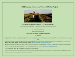 2016 Growing Farmers and Farmers` Market Project