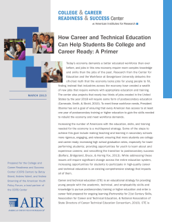 How Career and Technical Education Can Help Students Be