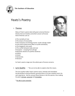 Sample Institute Notes &ndash; WB Yeats