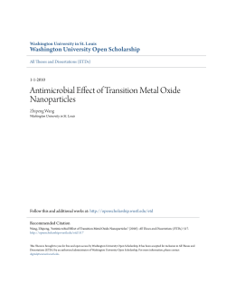 Antimicrobial Effect of Transition Metal Oxide Nanoparticles