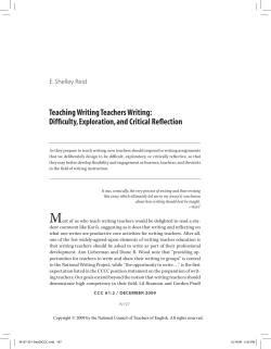Teaching Writing Teachers Writing: Difficulty, Exploration
