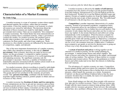 Characteristics of a Market Economy