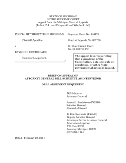Brief of Attorney General Bill Schuette