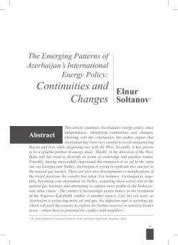 "The Emerging Patters of Azerbaijan`s International Energy Policy