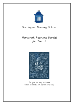 Sherington Primary School Homework Resource Booklet for Year 3