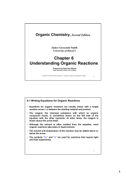 Chapter 6 Understanding Organic Reactions