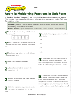 Apply It: Multiplying Fractions in Unit Form