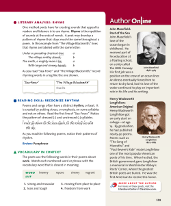 literary analysis: rhyme reading skill: recognize rhythm vocabulary in