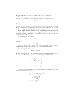Implicit Differentiation and the Second Derivative