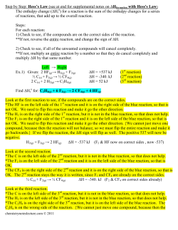 Step by Step: Hess`s Law - Chemistry Notes Lecture