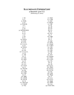ILLUMINATI CIPHER LIST 4 Benmeh 1379 YZ