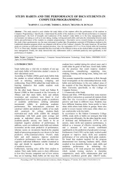 study habits and the performance of bscs students in computer