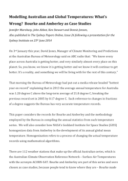 Modelling Australian and Global Temperatures: What`s Wrong