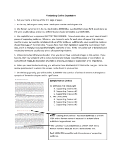 Expectations for Outlines