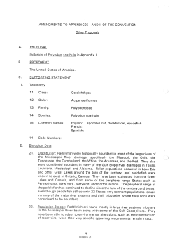 2. Biological Data 21. Distribution: Paddlefish were