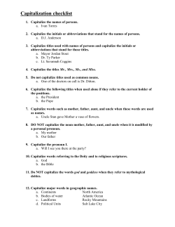 Capitalization checklist