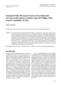 Ecological Niche Divergence between Two Subspecies of Large