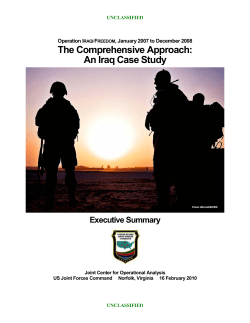 The Comprehensive Approach: An Iraq Case Study
