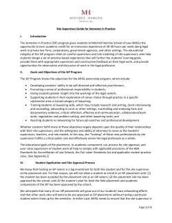 Site Supervisor Guide - Mitchell Hamline School of Law