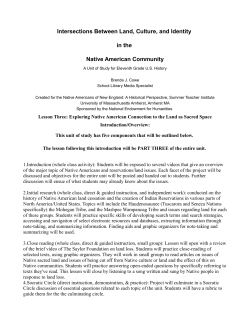 Intersections Between Land, Culture, and Identity in the Native