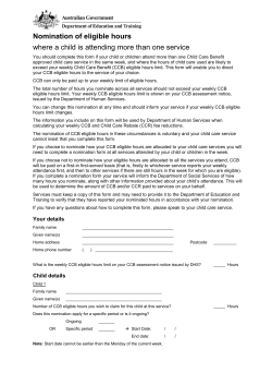 Nomination of eligible hours where a child is attending more than