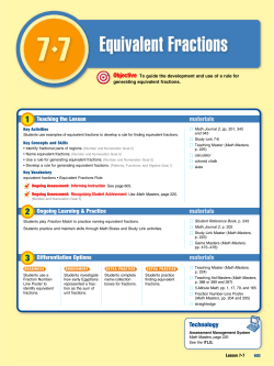 Lesson 7.7 Equivalent Fractions