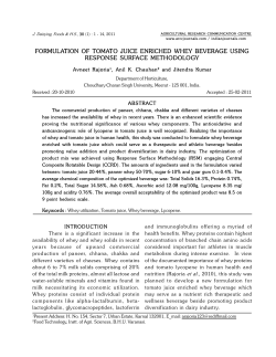 formulation of tomato juice enriched whey